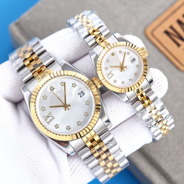 2023 Women's Women's Weln's Watch Rolej com Diamond 36mm Men Watches 41mm Movimento ouro Aço inoxidável 2813 Movimento Bolinho de diamante Lady Ladies Wristwatches