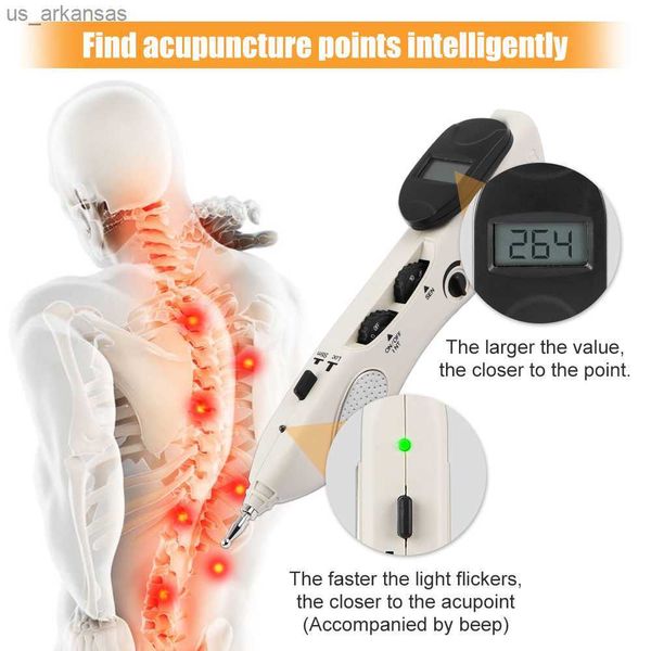 Caneta de acupuntura eletrônica Detector de pontos Acupuntura Massagem Terapia da dor Caneta de acupuntura elétrica Meridian Droshipping L230523