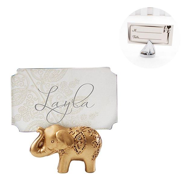 Party Dekoration Goldener Elefant Etikettenhalter Desktop Memo Clip Kreative Segelboot Bürositz Kartenhalter Drop Lieferung Home GA Dh4Um