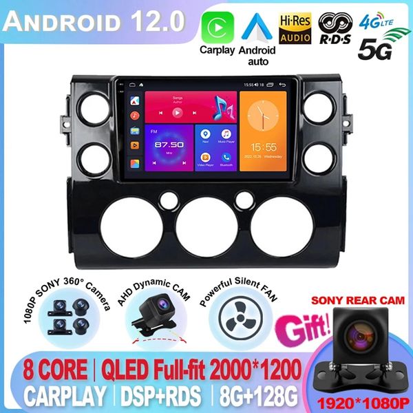 Toyota FJ Cruiser için J15 2006-2020 Sony Cam QLED IPS DSP DSP Android Auto Android 12 Araba Radyosu Multimedya Video Oyuncu Navigasyon -2