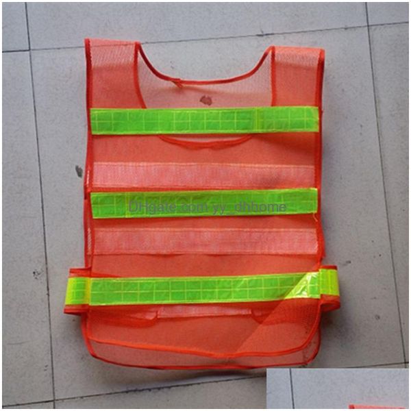 Rifornimento di sicurezza riflettente Abbigliamento Gilet Hollow Grid Working Construction Traffic Gilet Drop Delivery Office School Business Industria Dht7I