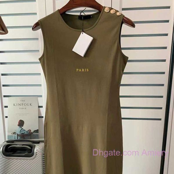 Vestidos de grife feminina marca marca de alta qualidade vestido casual casual algodão bordado letra de pulôver slim letra sexy dodycon saia sólida malha feminina