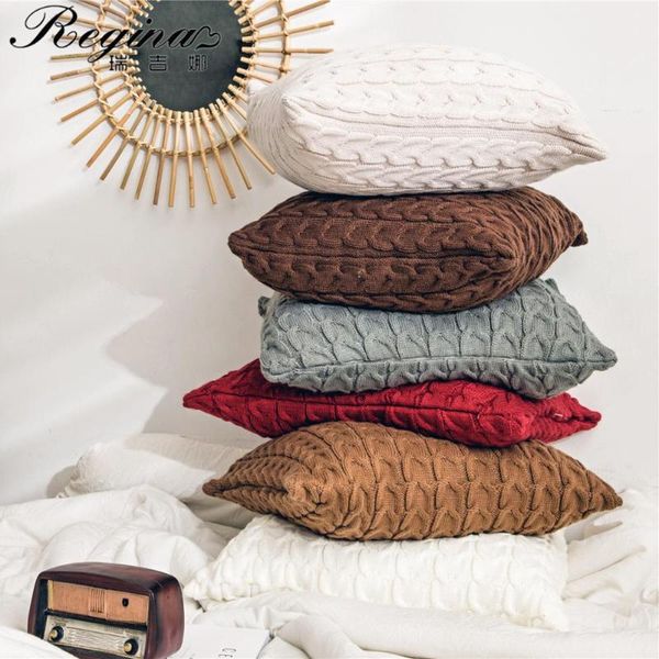Travesseiro /tampa decorativa de arremesso de arremesso super macio de malha de malha dupla 45 sofá decorativo capa /decorati