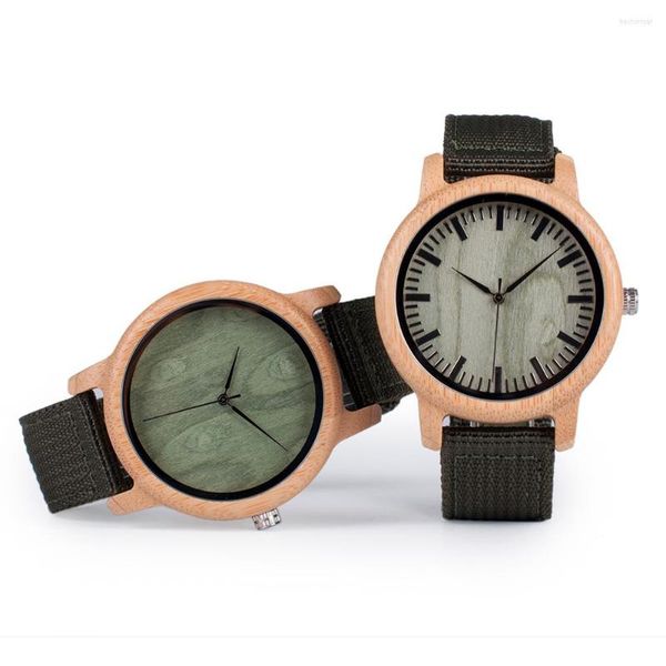 Relógios de pulso Bobobird masculina de alta qualidade Handmade Natural Wooden Watch Fashion Casual Nylon Strap Drop Personalize