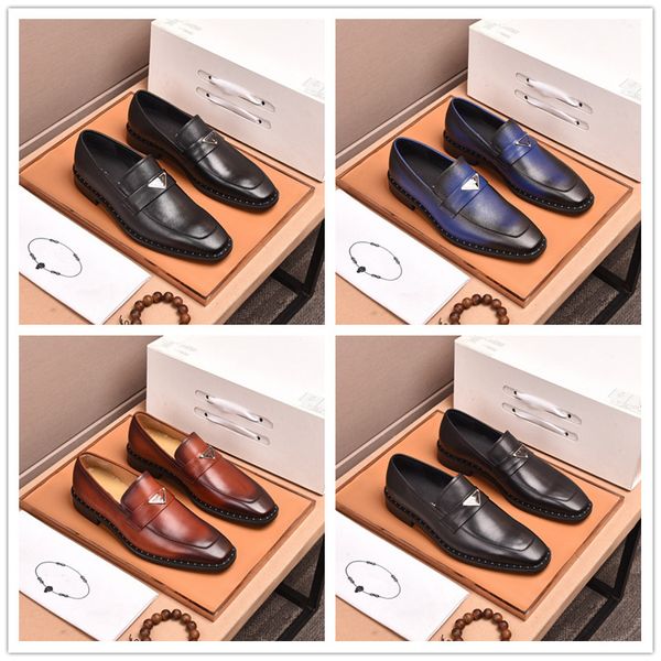 Top-Männer elegante formelle Designer-Kleiderschuhe Gentlemen Brand Party Hochzeit Oxfords Männer Geschäfte Casual Walking Flats Größe 38-45