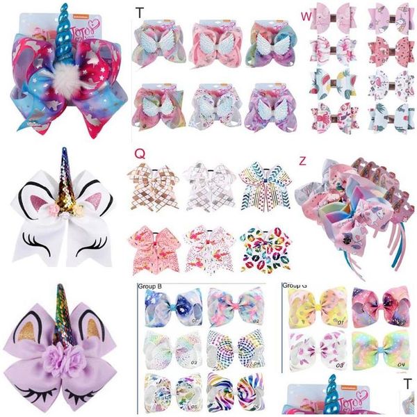 Accessori per capelli Ins Girl Archi Barrettes Rainbow Mermaid Design Clippers Fascia per ragazze Clips Accessori per bambini Mti Drop Delivery Kids Dh9Dy