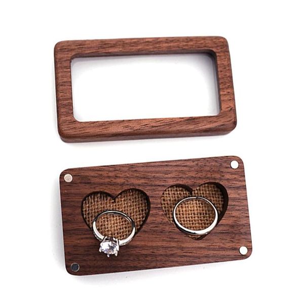 Подарочная упаковка деревянные ювелирные коробки творческая пара кольцевая коробка портативная прозрачная оконная ожерель