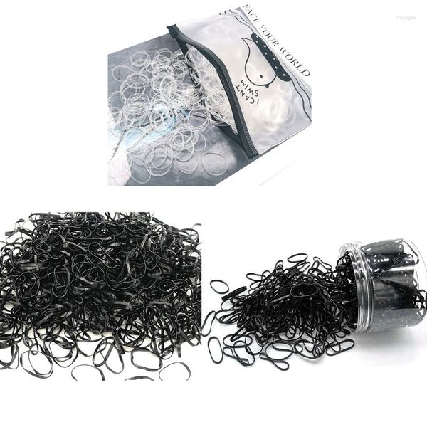 Saç Aksesuarları C6ud 1Box (600/400pcs) Tek kullanımlık elastik bant kravat at kuyruğu halkası tutucu ip sargısı scrunchie stil yapım sahne