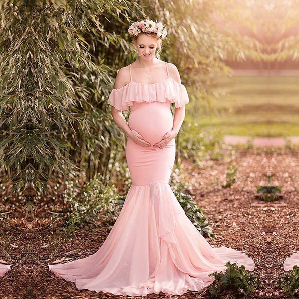 Берродные платья для беременных фотосъемка для беременности одежда хлопок Русалочка труба без бретелек для беременных Съемка Фото беременное платье T230523
