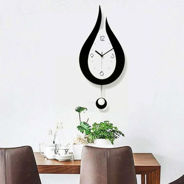 Wanduhren Europäische Uhr Schlafzimmer Wohnzimmer Moderne Wasser Design Modellierung Pendel DIY Waterdrop Silent Home D0o8