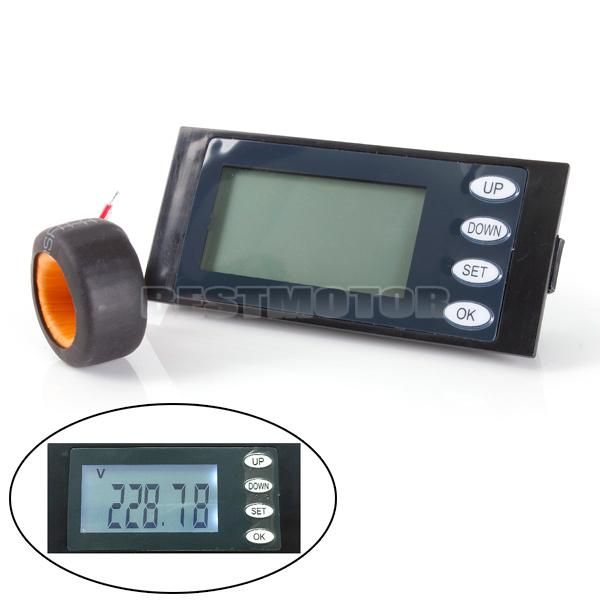 Digital AC 80-260V 100A 5IN1 Strom Spannung Watt KWh Zeit Panel Meter Voltmeter Amperemeter + CT