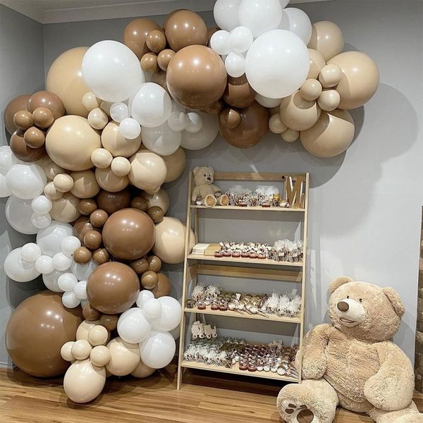 Outros eventos de festa suprimentos de damasco de café marrom balão guirlanda arco kit de casamento festas de aniversário decoração crianças balloon balão de látex decoração de chá de bebê 230523