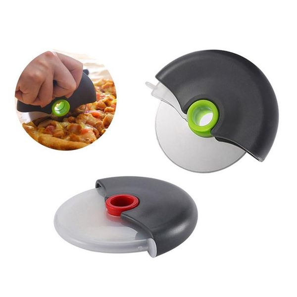 Outras ferramentas de cozinha pizza de aço inoxidável Cutter Casa Circular Circular Bolo Facas laváveis ​​Facas portáteis ER Gadgets Drop Drop Gar Dh1uq