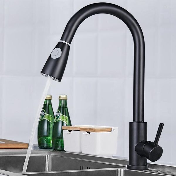 Rubinetti per lavabo da bagno Girevole in acciaio inossidabile Tipo a tirante Rubinetto da cucina in nichel Rubinetto monoforo con beccuccio Miscelatore a getto d'acqua