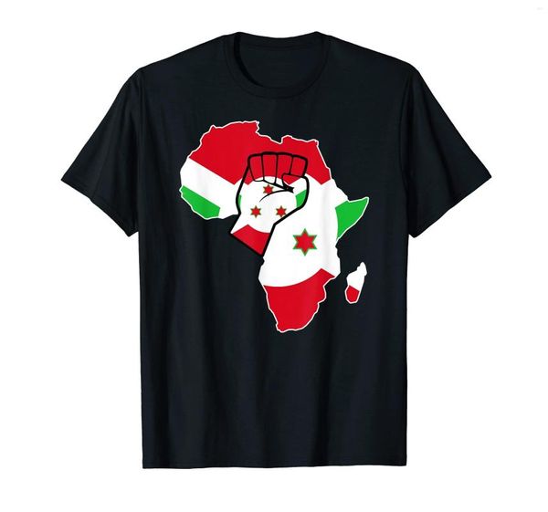 Magliette da uomo Cotone Burundi Orgoglio Burundi Bandiera Africa Mappa Pugno alzato T-shirt UOMO DONNA UNISEX Taglia S-6XL