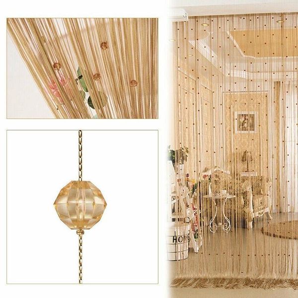 Cortina com miçangas de corda porta de corda 300x280cm Plain Tassel Janela Divisador Drape Valão Decoração Home