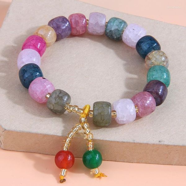 Strand coreano Jelly Beads Charms Bracciali Braccialetti Per Le Donne 2023 Ragazze Semplice Braccialetto Con Ciondolo Accessori Di Gioielli Di Moda