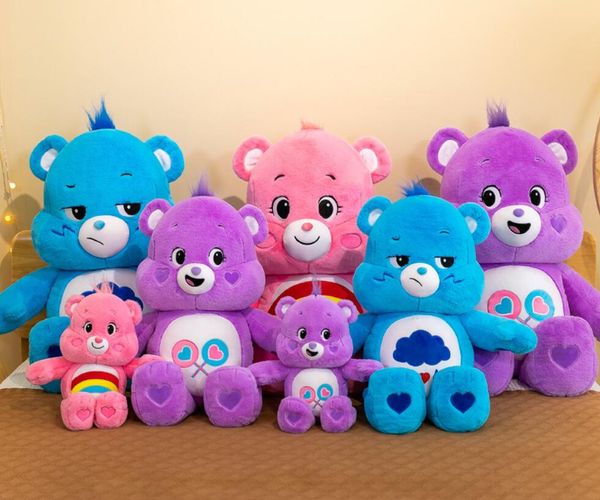 27 cm novo kawaii arco -íris urso de pelúcia brinquedo fofo de pelúcia