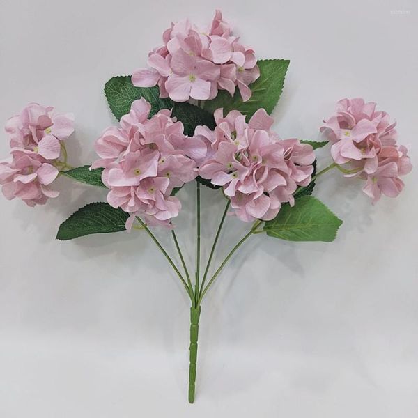 Flores decorativas Simulação de seda artificial de cinco cabeças de seda