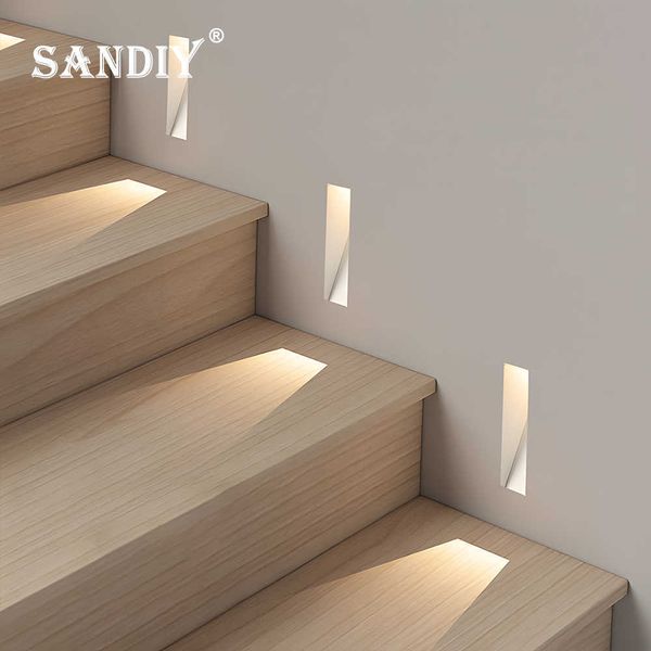 Duvar lambaları sandiy sensör duvar aplik lambası çerçevesiz merdiven ışık hareketi algılama adım aydınlatma ev dekorası yatak odası fuaye balkon ayak ışığı g230523