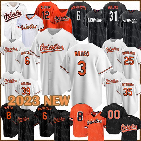 2023 Baseball-Trikots Neu 3 Jorge Mateo Orioles 6 Ryan Mountcastle 39 Kyle Bradish Adley Rutschman Anthony Santander Adam Frazier Gunnar Henderson