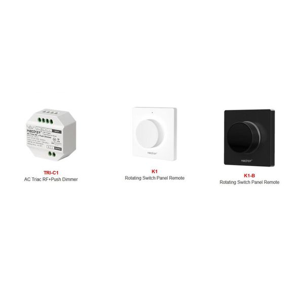 Miboxer TRI-C1 110V-220V AC Triac RF + Push Dimmer wireless Push dimming K1 Interruttore rotante Pannello remoto Per luci monocolore