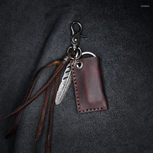 Anahtarlıklar vintage deri metal diy erkekler anahtarlık anahtarlık anahtarlık püskül mücevher aksesuarları çanta cazibesi porte clef hediyesi eşyaları