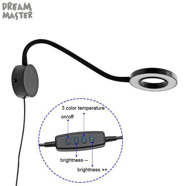 Lâmpadas de parede novas lâmpadas de parede LED de 5w preto branco dimb luminárias de parede led de escurecimento para leitura de cabeceira lâmpada de quarto de ganso G230523