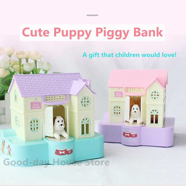 Objetos decorativos Figuras de cães roubam armazenamento de moedas Funny Money House Bank Cartoon Decoração para crianças quarto crianças presentes de aniversário Piggy Banks Coins Boxes G230523