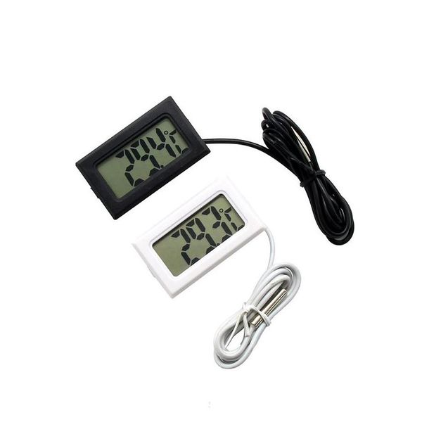 Haushaltsthermometer Elektronisches digitales Thermometer Aquarium Kühlschrank Wassertemperatur mit 1 m wasserdichter Sonde Tropfenlieferung Dh8Mj