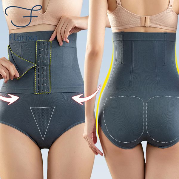 Shaper de barriga de cintura flarida Mulheres altas calcinhas de barriga plana Treinador Body Butt Lift Calças Slimming Underwear 230522