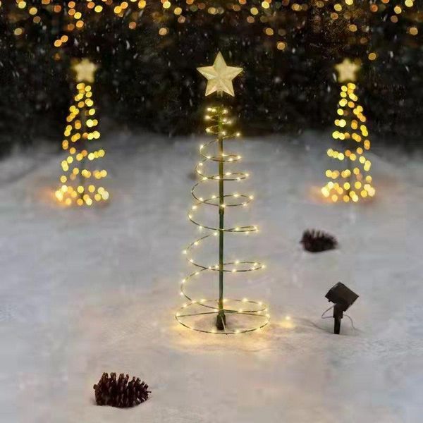 Strings Christmas Garden LED Solar Light String Ground Mounted Star Tree Decoration LightsLED