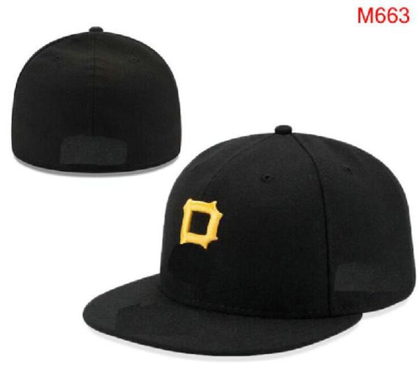 2023 Herren Pittsburgh Baseball Fitted Caps NY LA SOX P Brief Gorras für Männer Frauen Mode Hip Hop Knochen Hut Sommer Sonne Casquette Snapback A0