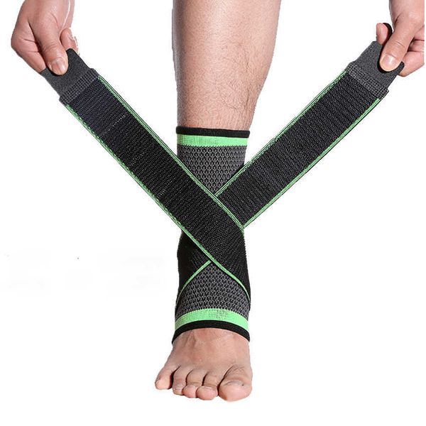 Suporte ao tornozelo 1PC Sports Sports Football Basketball Support 3D tecida Elastic Bandage Foot Equipment Gym Fitness P230523