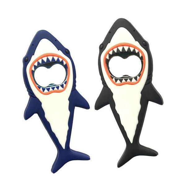 Apriscatole Cartoon Shark Apribottiglie per birra Sile Frigorifero Adesivo Attrezzo da cucina Drop Delivery Home Garden Dining Bar Dh6Qh