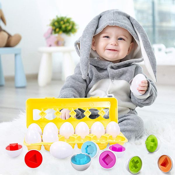 Smart Egg Toys for Kids formen passende Kognition Sortierer für Kinder 3D Jigsaw -Spiele für Kinder Baby Lernen Bildungsspielzeug