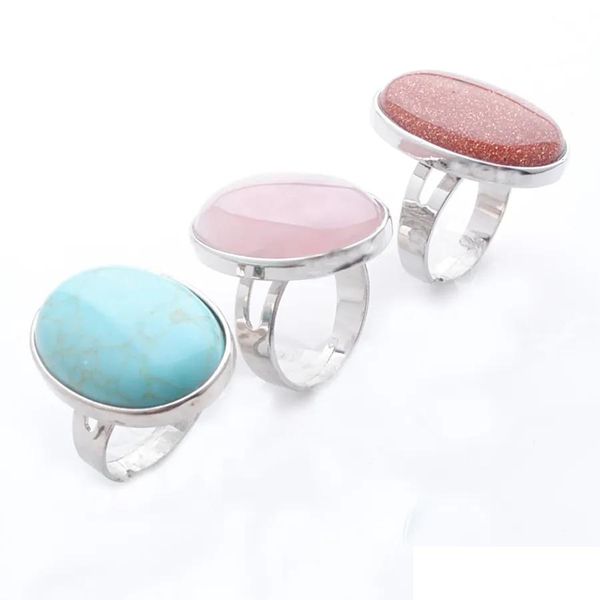 Jóias de moda solitária Anéis redimensíveis Stone natural Amazonite nãokite jasper dedo para mulheres presentes bx308 Delive Delive Dhizw