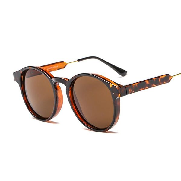 Óculos de sol Round Women Women Retro Brand Designer Sun Glasses Moda feminina Grande moldura espelho feminino gótico vintagesunglassessungusa