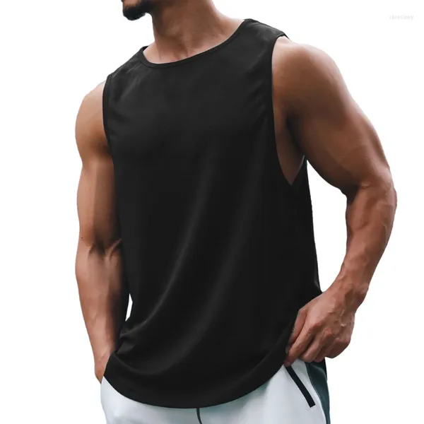 Herren-Tanktop, ärmelloses Hemd, atmungsaktives Netzstoff, Sportweste, Unterhemd, Fitnessstudio, Laufen, Herren