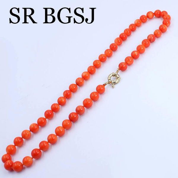 Halsketten Kostenloser Versand 89mm Brillant Orange Echte Koralle Natürliche Anhänger Halsreifen Kragen Zarte Design Seil Halskette Für Weibliche