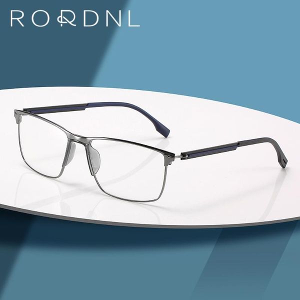 Sonnenbrille Rahmen Mode Männer Myopie Rezept Brillen Rahmen Business Stil Optische Gläser Männliche Rechteck Edelstahl Brille