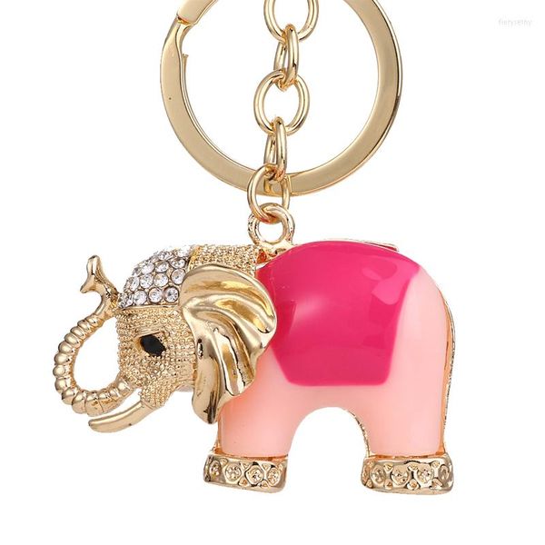 Portachiavi 2023 Tinykenro stile moda strass nobile e simpatico dipinto olio di olio rosa scarpe elefanti a flip a sfioramento del portafoglio