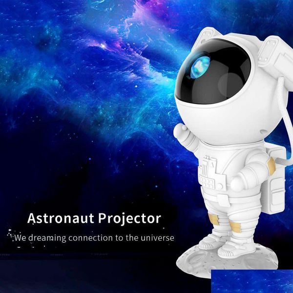 Outra decoração da casa Astronauta estrela leve Galaxy Projector LED Lamp Lamp Nightlight Table Tabela Atmosfera romântica Projeção H0922 D DH7CK