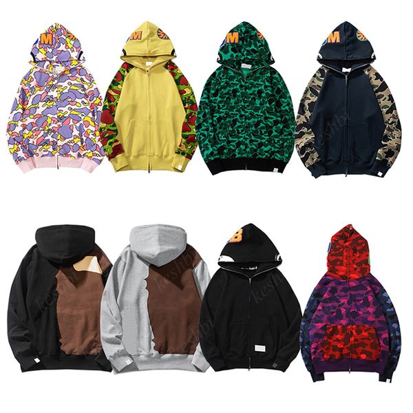 Männer Hoodie Designer Hoodies Frauen Zip Up Hoodie 2023 Crazy Face Jacket Big ABC Felpa Camo Grid Ape Hoody Damen Herbst Winter Jogger Kapuzenpullover Herren 3XL Hoodies