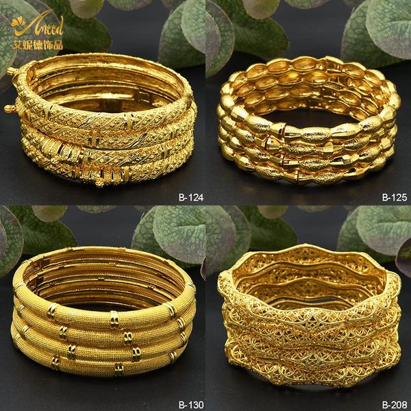 Braccialetti ANIID Africano Etiopia Dubai Moda 24K Color Oro Braccialetto Gioielli Donna Festa Sposa Regali di nozze Bracciale arabo all'ingrosso