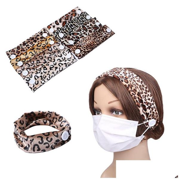 Favor de festa 8 colorido leopardo impressão de fita para a cabeça Veet Creative Ladies Outdoor Button Mask