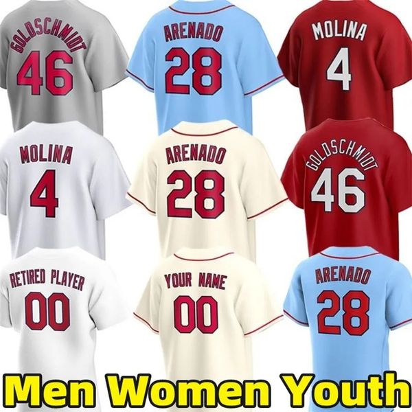 Benutzerdefinierte Baseball-Trikots Nolan Arenado Paul Goldschmidt Yadier Molina Walker Willson Contreras Adam Wainwright Lars Nootbaar Ozzie Smith Benutzerdefinierte Jersey Männer Frauen