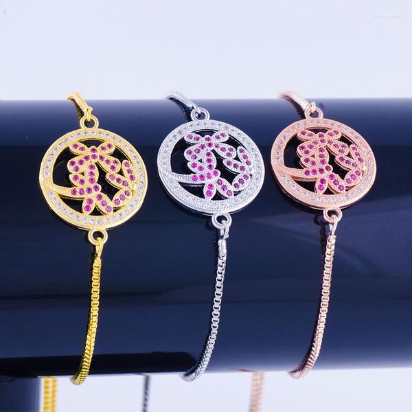 Bracelets de charme jóias de jóias de zircão de borboleta dragonfly sórcio femme DIY Corrente de cobre para mulheres bijoux pulseras mujer