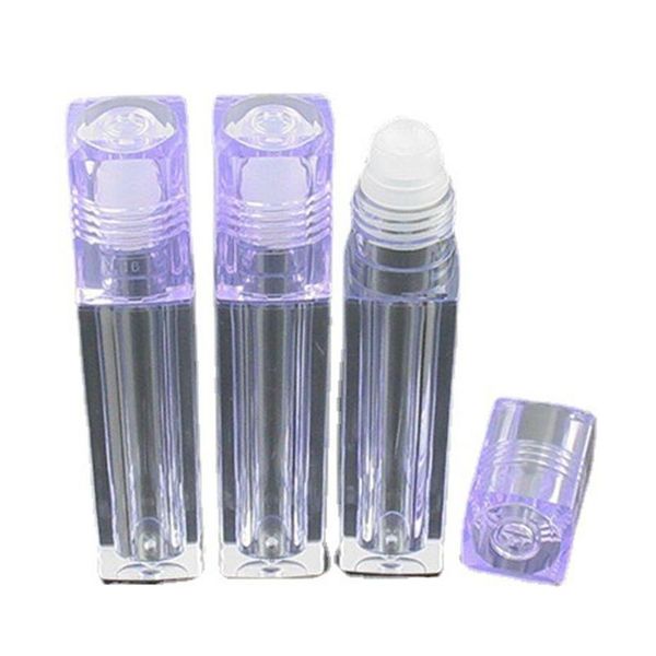 Bottiglie di imballaggio Rotolo di olio per lucidalabbra quadrato trasparente su fiale per tubo contenitore per trucco riutilizzabile vuoto portatile Flacone per lucidalabbra 6,5 ml Dhtki