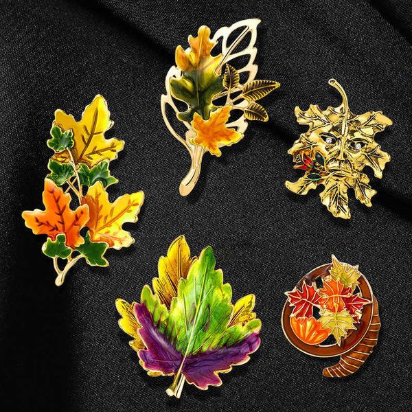 Pins Broschen Vintage Exquisite Maple Leaf Emaille Brosche Herren Vintage Casual Herbst Abzeichen Unisex Kleidung Mantel Metall Brosche G220523